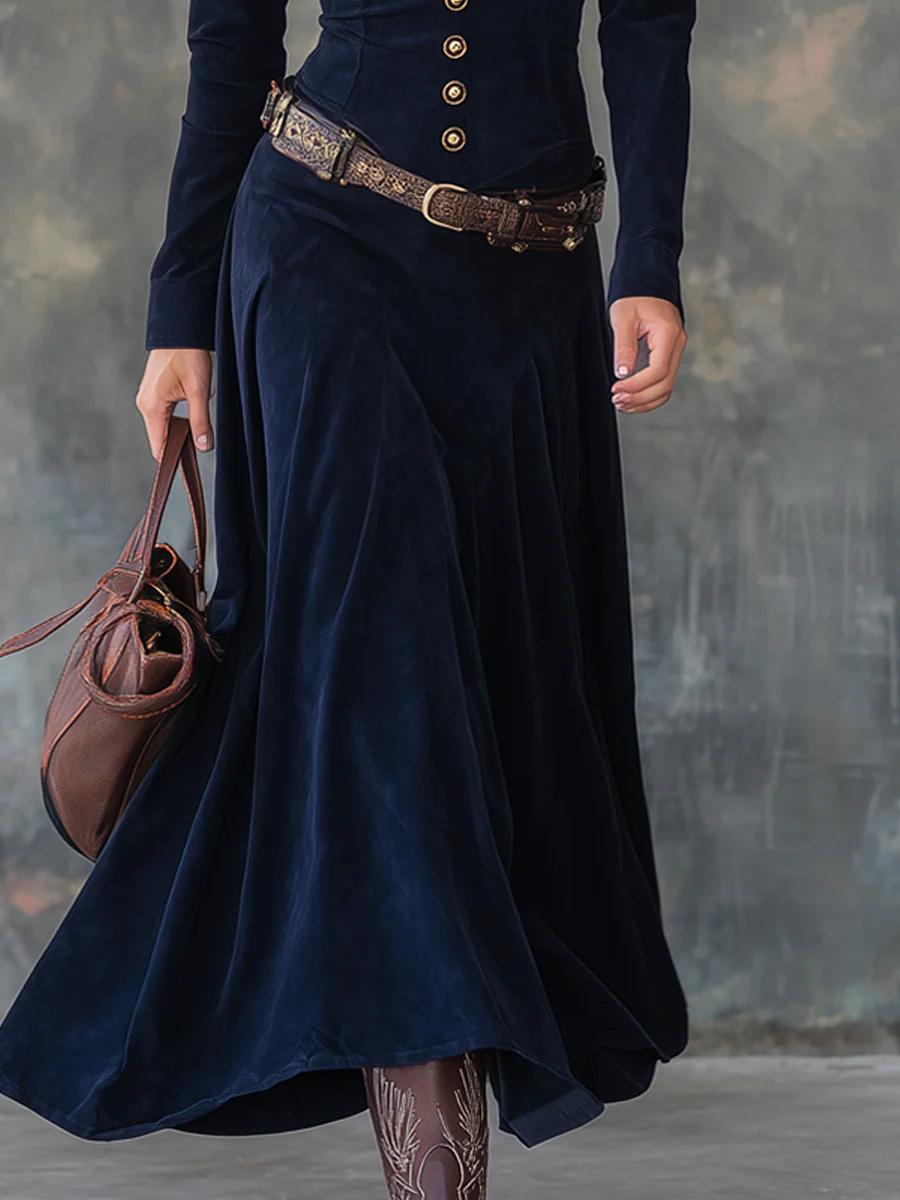 Milana | Langes Wildlederkleid mit Schlitz