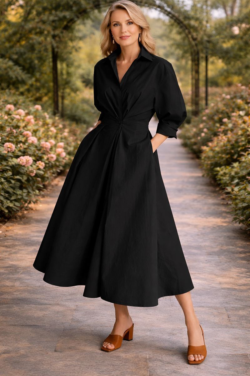 Monroe | Wickel-Front Fließendes Maxikleid