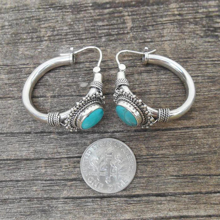 Elegante Ohrringe aus Sterlingsilber mit Türkis