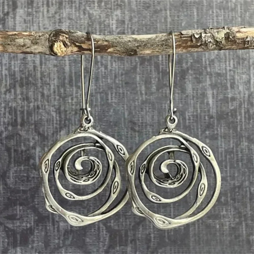 Labyrinth-Ohrringe aus Silber