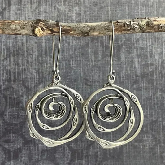Labyrinth-Ohrringe aus Silber