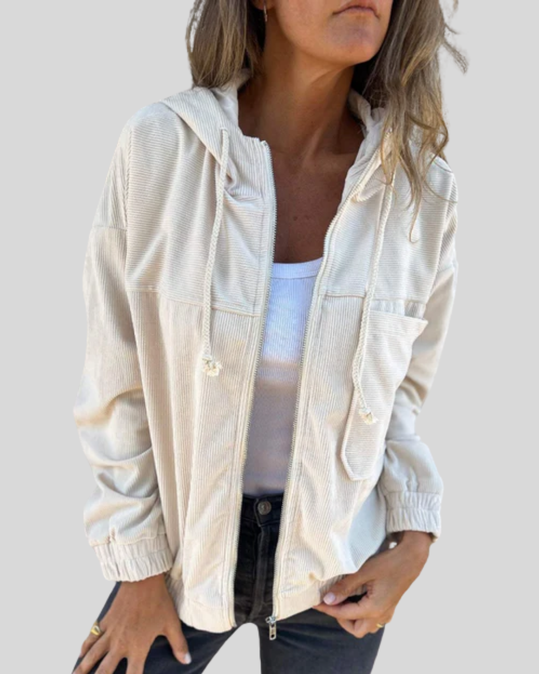 Mabel | Weiche Zip-Up Weste