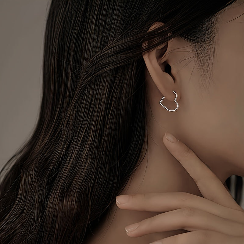 Herzförmige Ohrringe aus Edelstahl in Gold