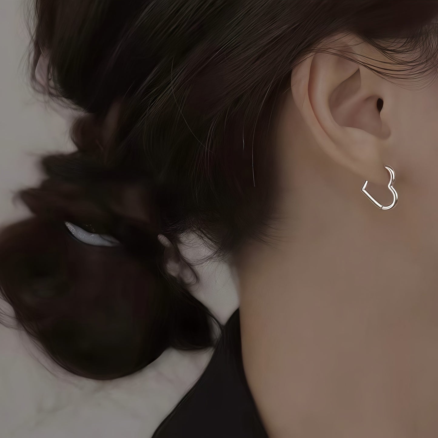 Herzförmige Ohrringe aus Edelstahl in Gold