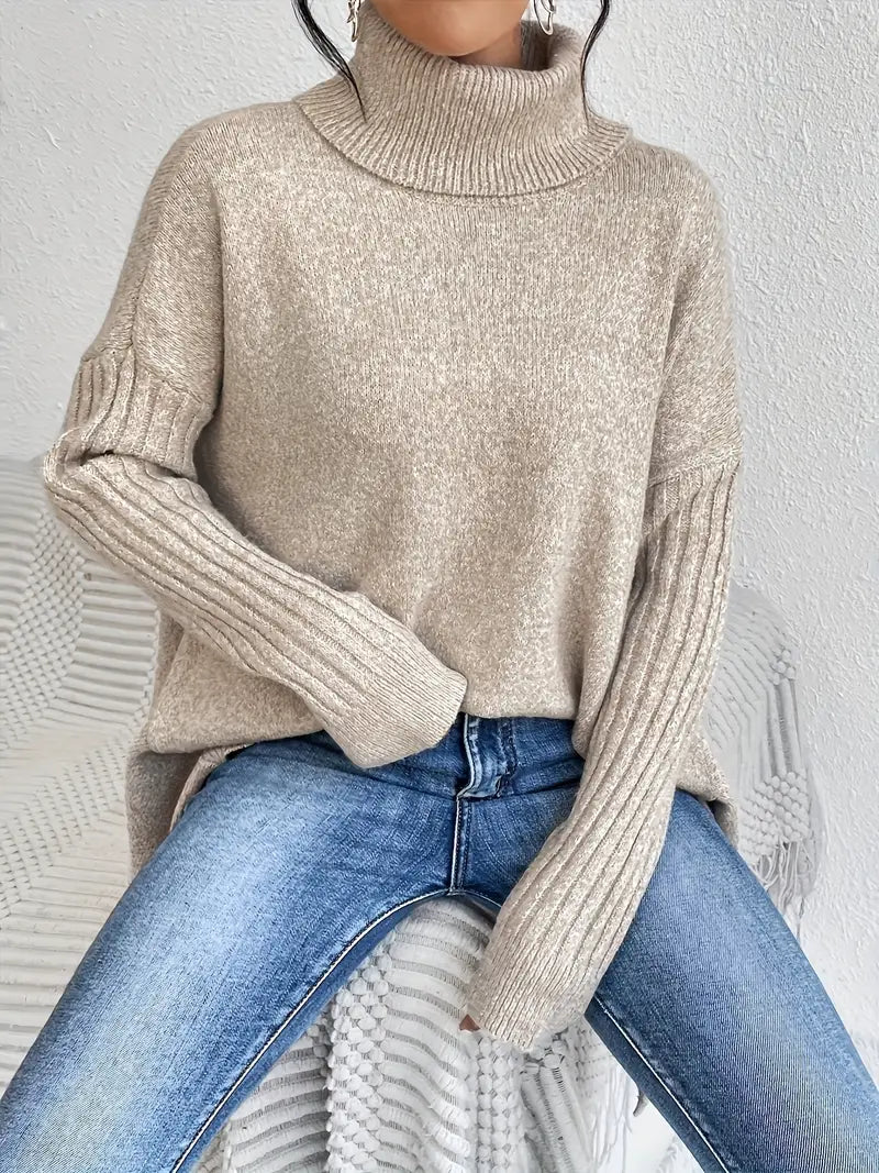 BRIGITTE – LANGER ROLLKRAGENPULLOVER