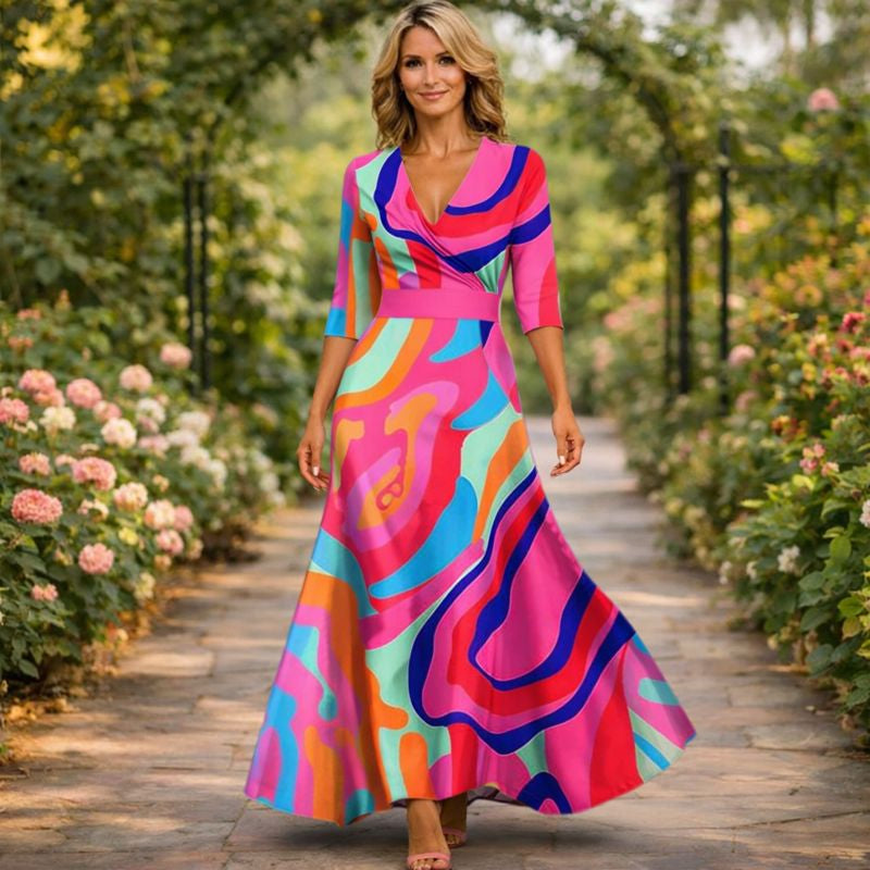Lillian | Fließendes Maxikleid im Wickelstil