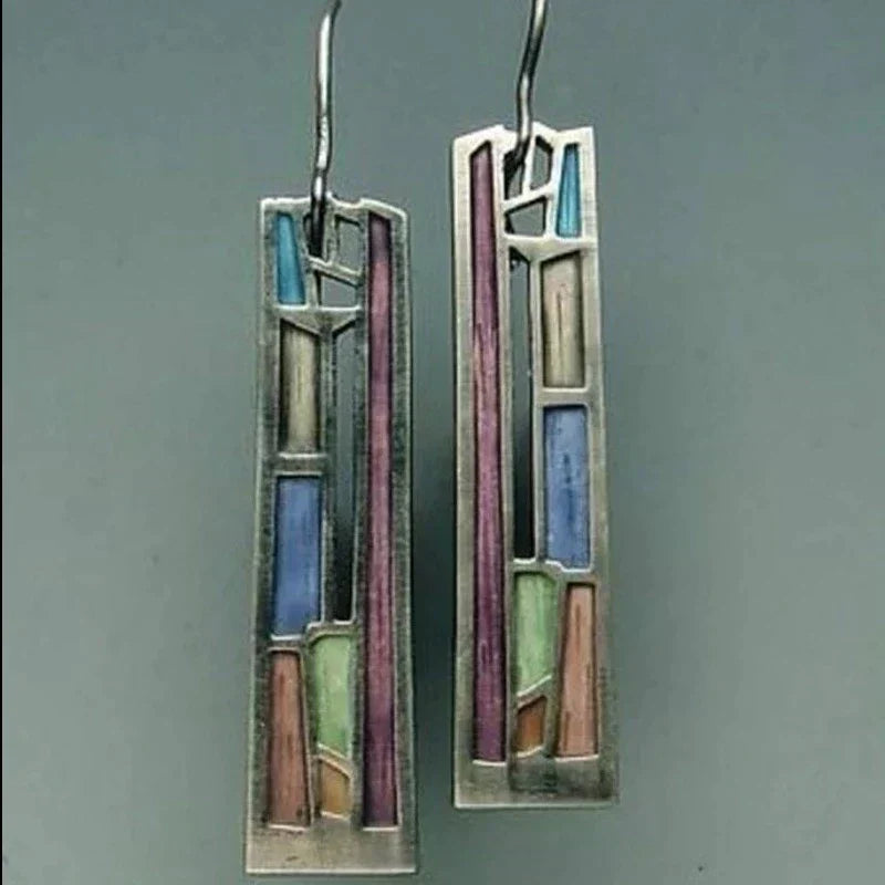 Vintage Ohrringe aus Mehrfarbigem Silber