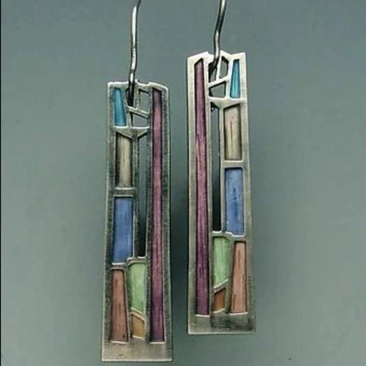 Vintage Ohrringe aus Mehrfarbigem Silber