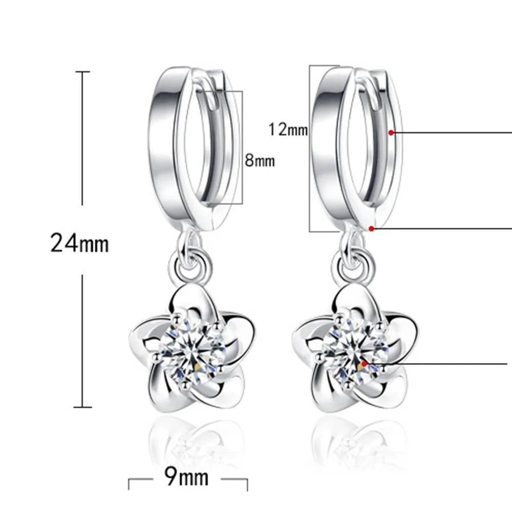 Ohrringe aus Sterlingsilber mit lila und weißen Zirkonia