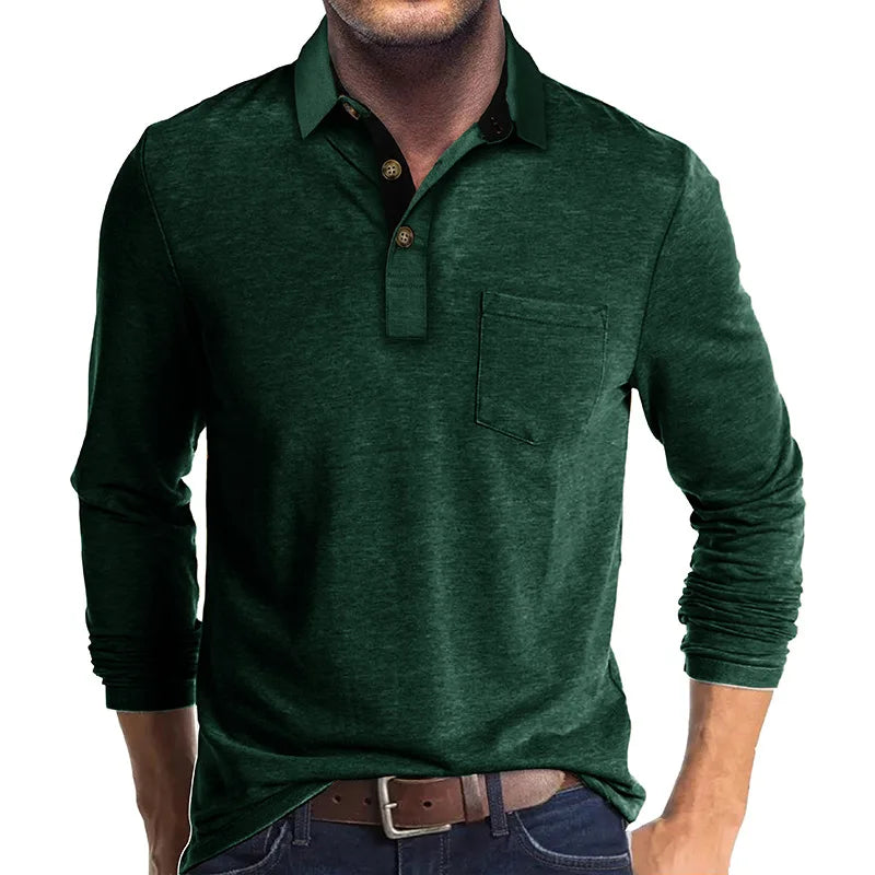 Hans | Herren Langarmshirt unifarbend