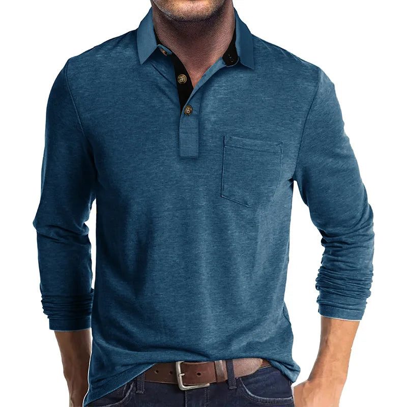 Hans | Herren Langarmshirt unifarbend