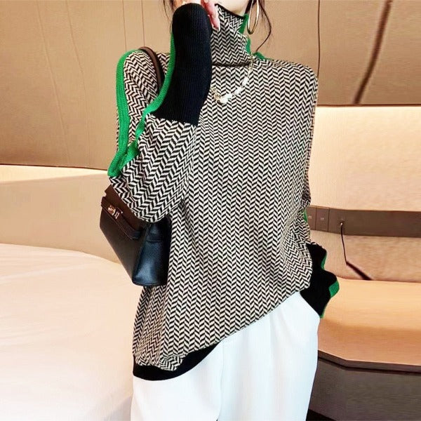 Eleanor | Herringbone Luxe Rollkragenpullover