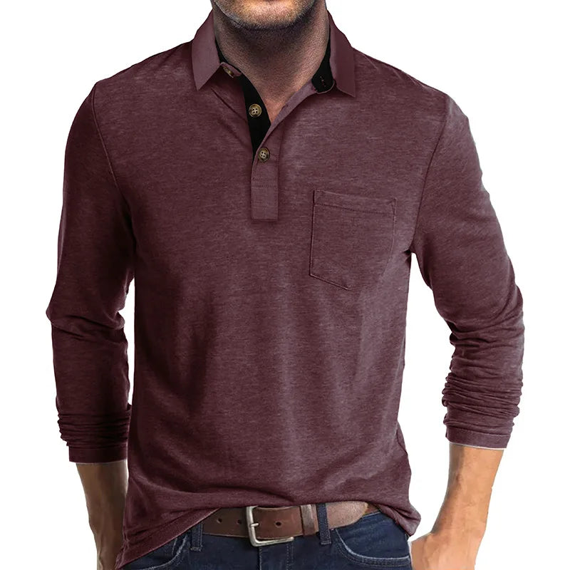 Hans | Herren Langarmshirt unifarbend