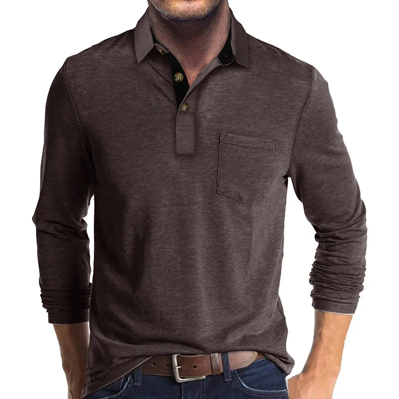 Hans | Herren Langarmshirt unifarbend