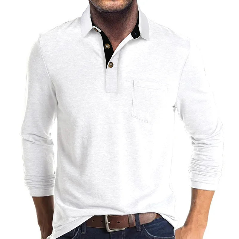 Hans | Herren Langarmshirt unifarbend