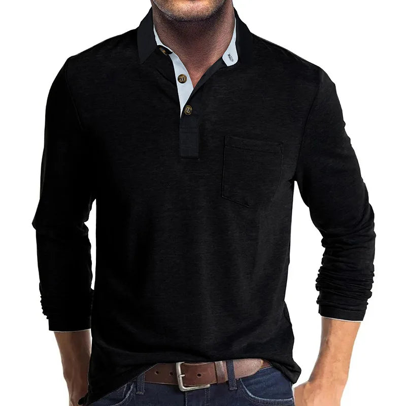 Hans | Herren Langarmshirt unifarbend