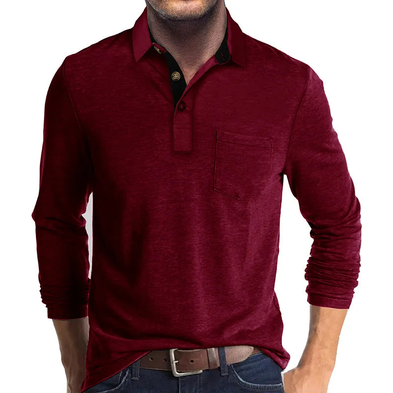 Hans | Herren Langarmshirt unifarbend