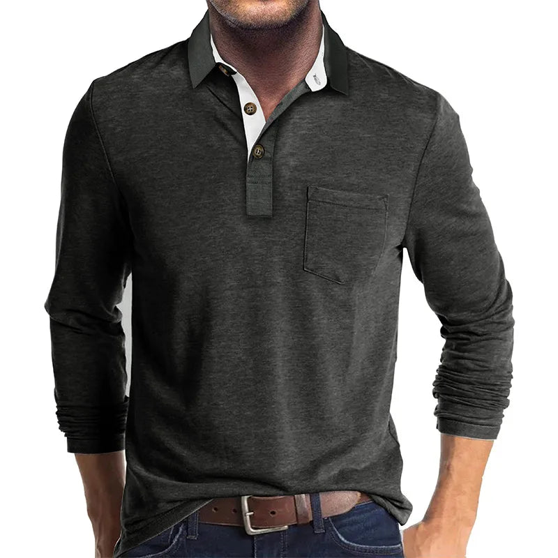 Hans | Herren Langarmshirt unifarbend