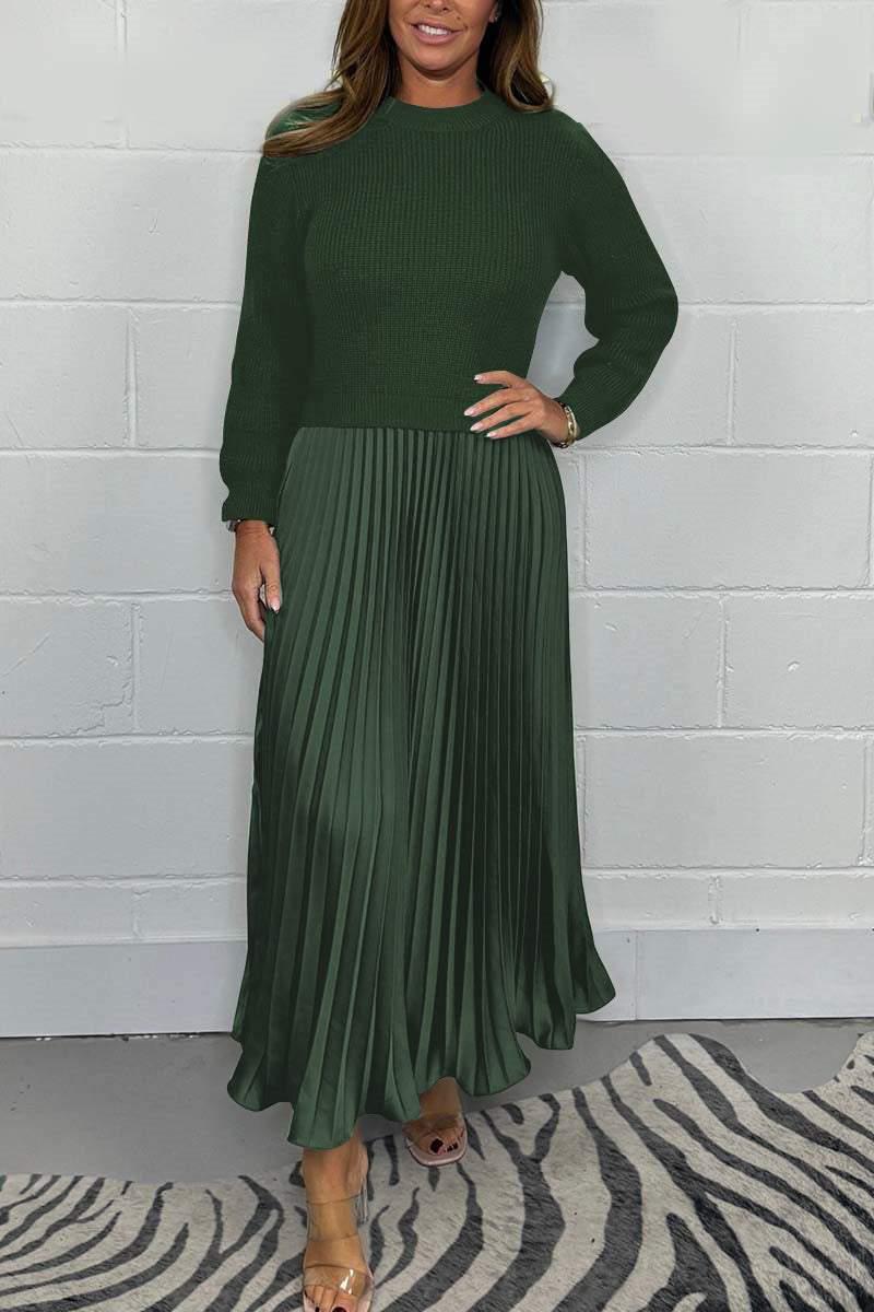 Claudia - Maxikleid mit Pullover und plissiertem Rock