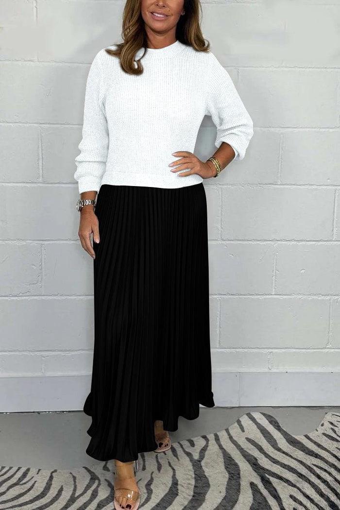 Claudia - Maxikleid mit Pullover und plissiertem Rock