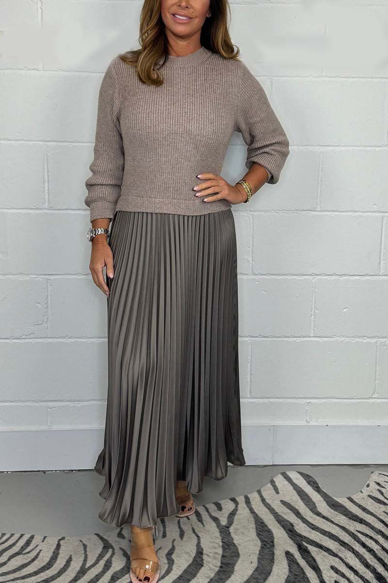 Claudia - Maxikleid mit Pullover und plissiertem Rock