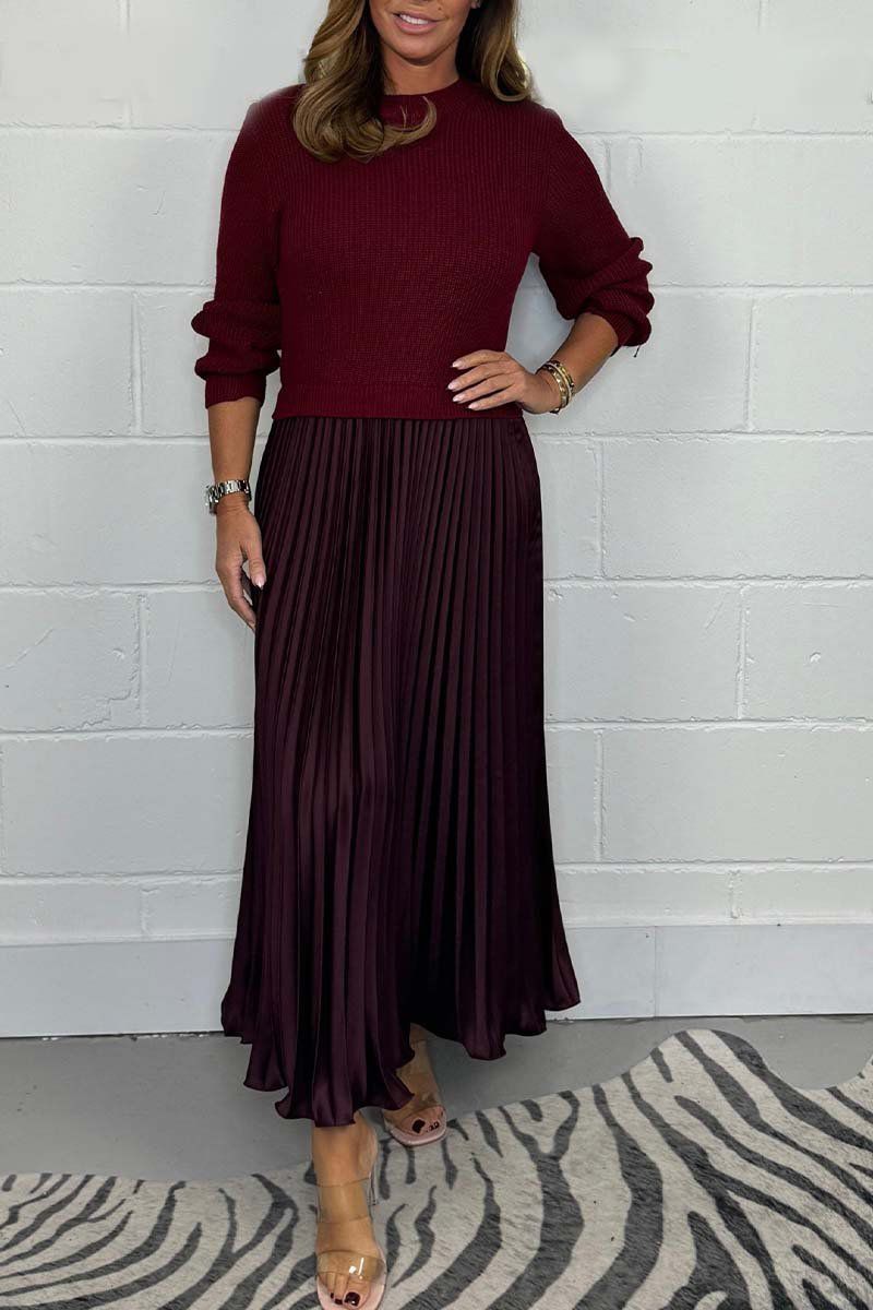 Claudia - Maxikleid mit Pullover und plissiertem Rock