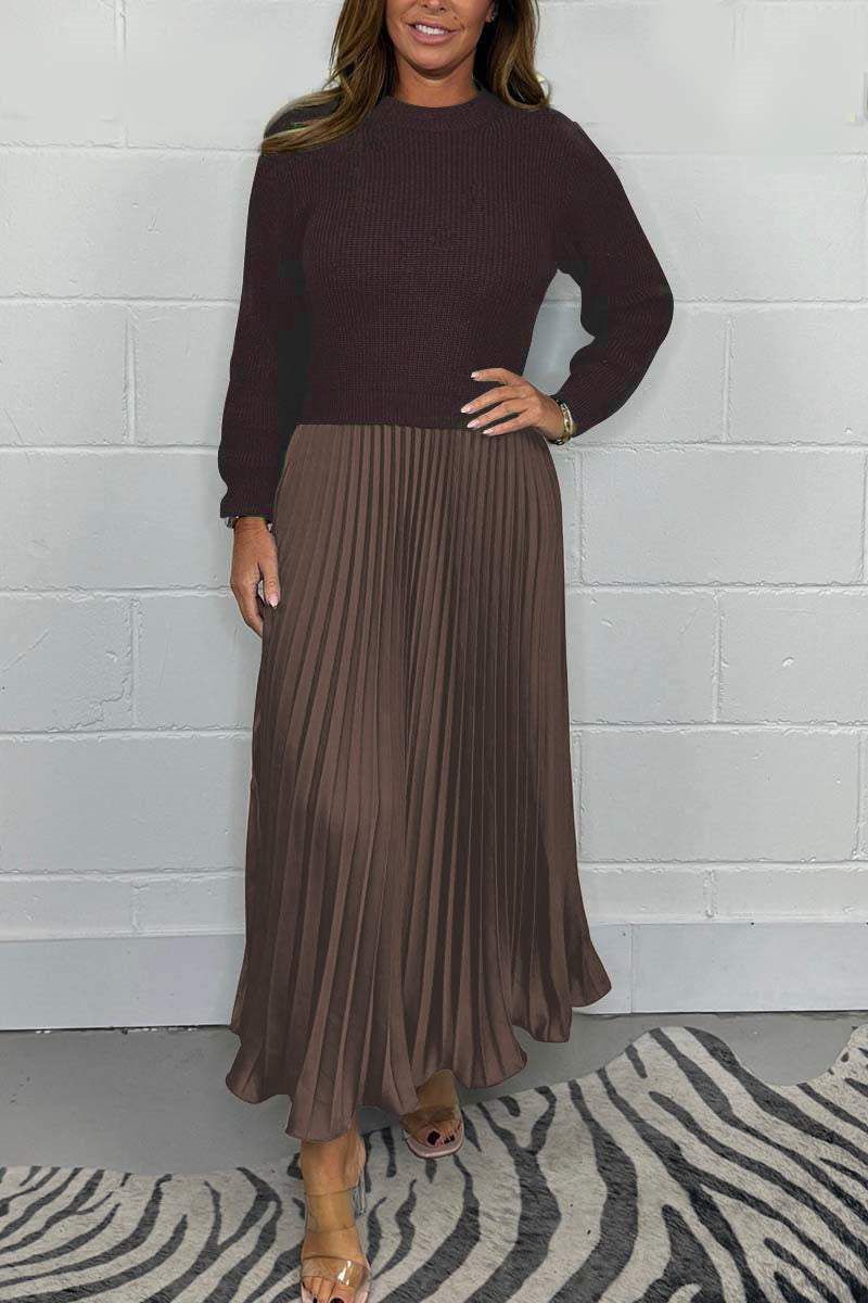Claudia - Maxikleid mit Pullover und plissiertem Rock