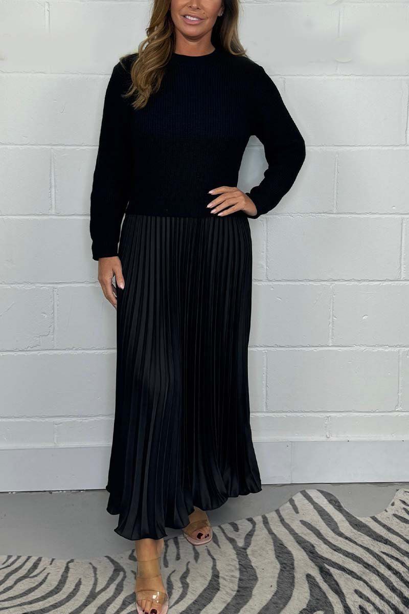Claudia - Maxikleid mit Pullover und plissiertem Rock