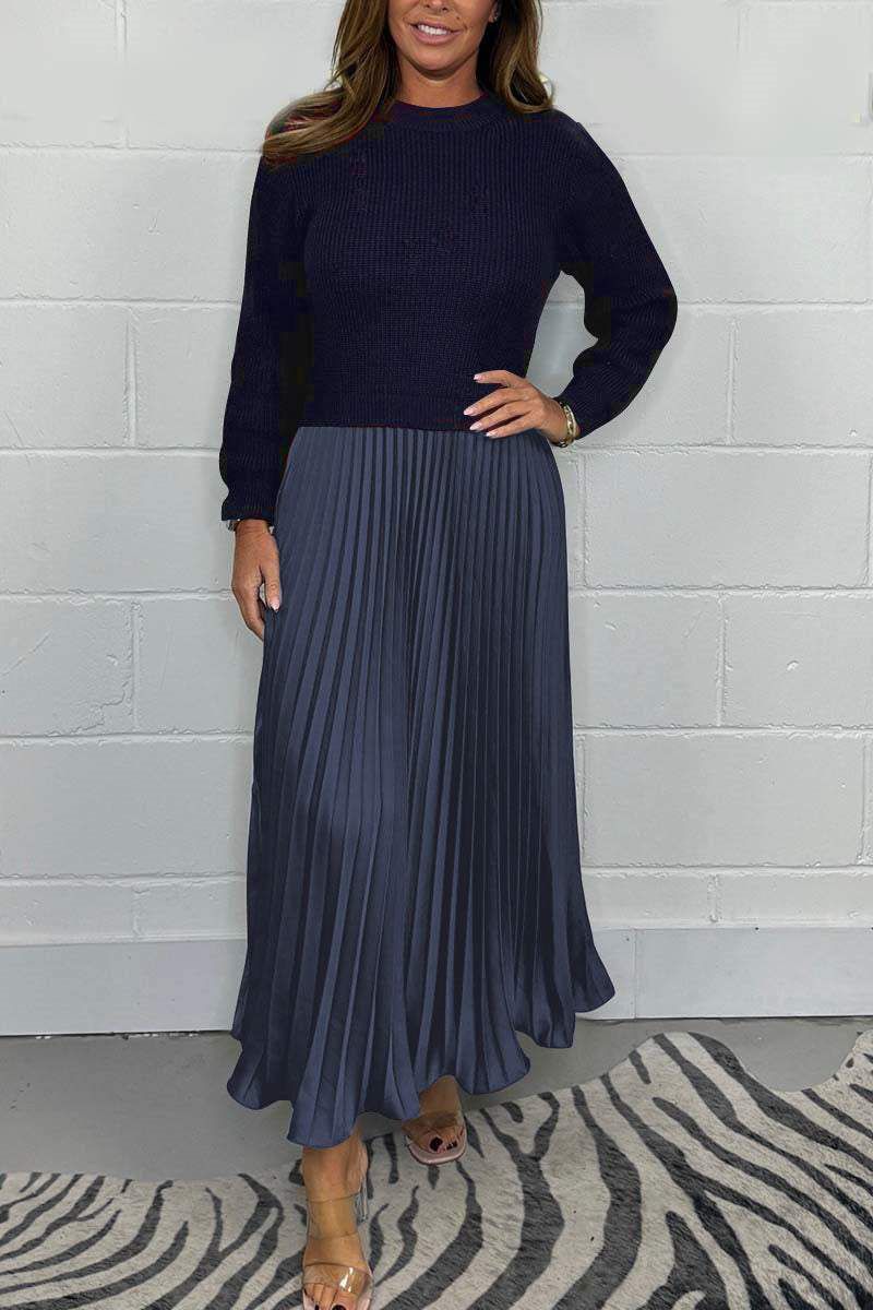 Claudia - Maxikleid mit Pullover und plissiertem Rock