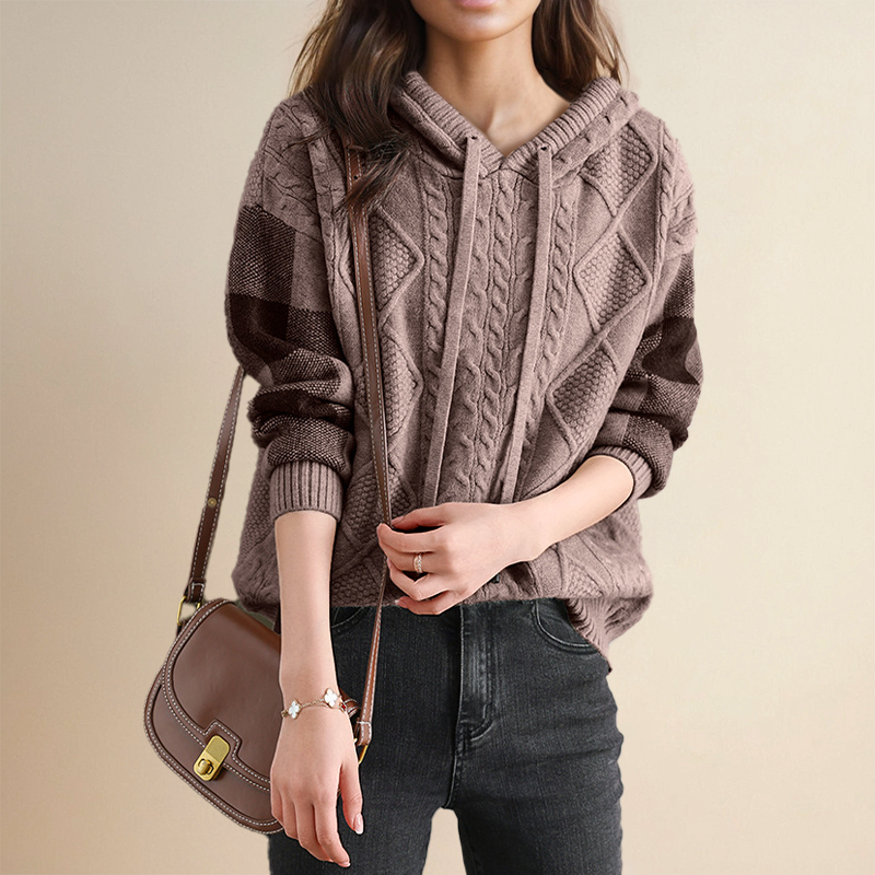 Emily | Kabelstrick Hoodie Pullover