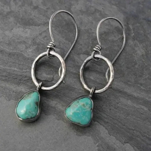 Vintage Silber Ohrringe mit Türkisstein
