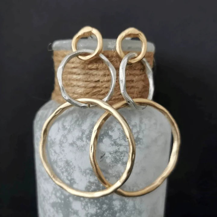 Vintage Ohrringe aus Gold und Silber