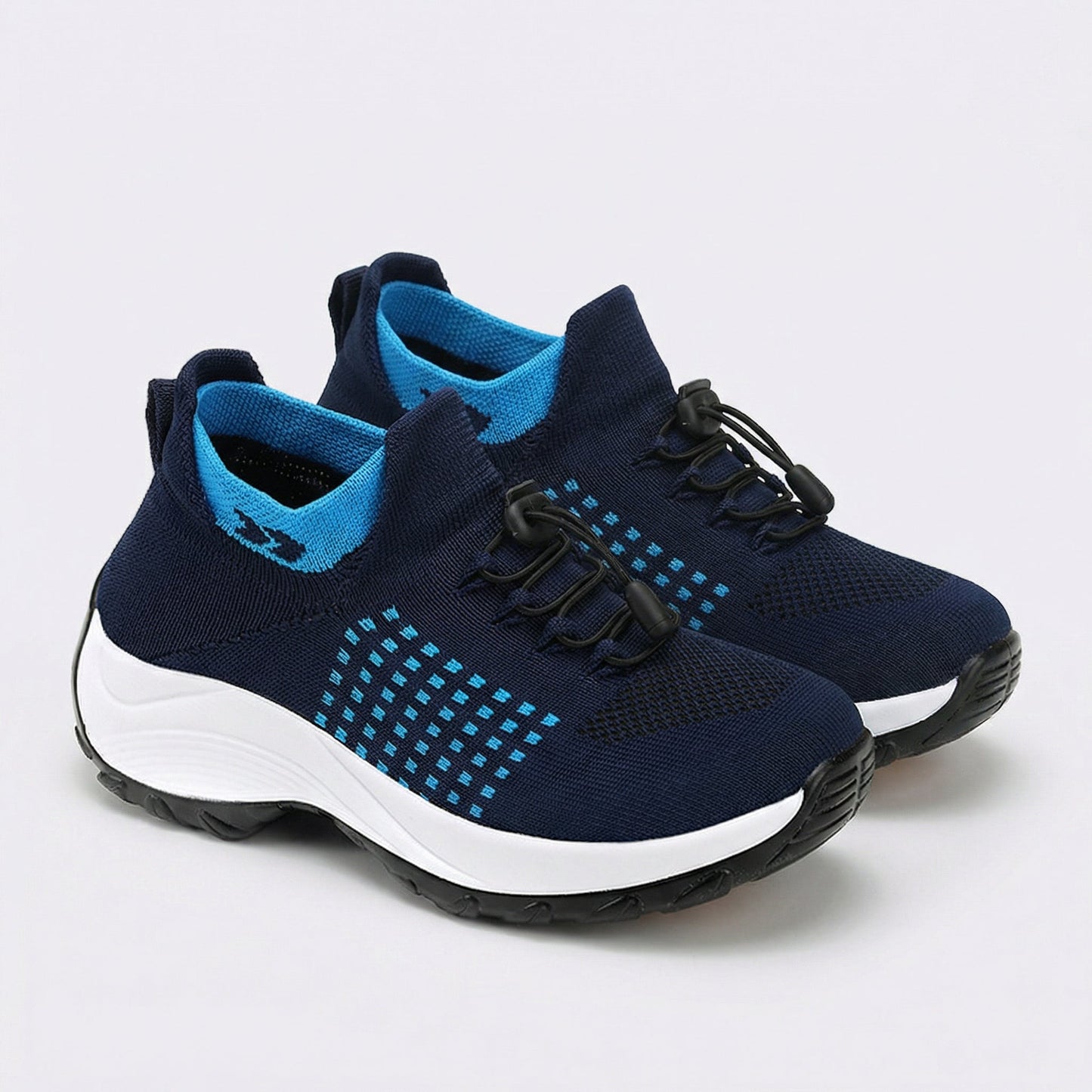 Ambulo Orthopädische Schuhe Strickstoff - Blau Marineblau